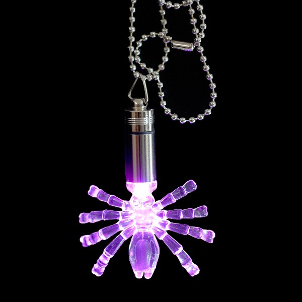 LED Power Light Halskette "Spinne Blau/Rot"