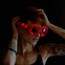 LED Leuchtbrille "Party Plüsch Rot"