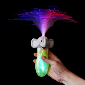 LED Bonbon Glasfaser Wirbler Regenbogen "Elefant"