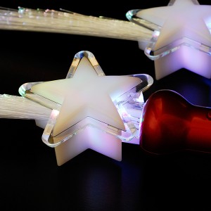 LED Glasfaserlampe Regenbogen "Glitter-Wasser Stern" 