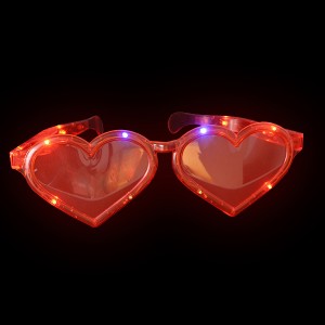 Blink Brille LED leucht HERZ GLASSES HEART Leuchtbrille 3 LEDs bl