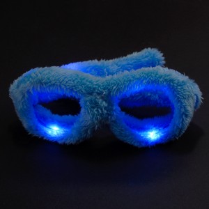 LED Leuchtbrille "Party Plüsch Blau"
