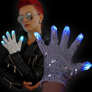 LED Handschuh "Funkel Fingers Links"