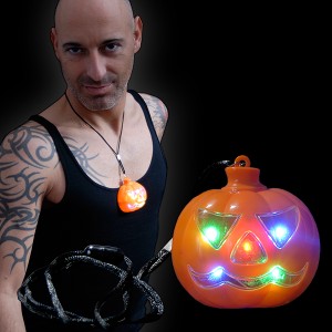 LED Halloween Halskette "Kürbis"