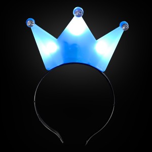 LED Haarreif Krone "Blau"