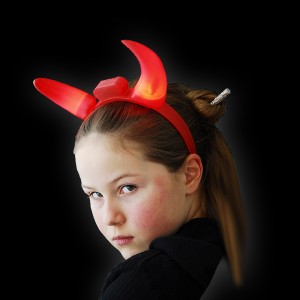 LED Headgear "Red Devil`s Horn"