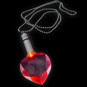 LED Powerlight Necklace "Heart Red"