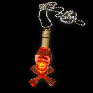 LED Powerlight Necklace "Skull Red"