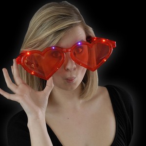 LED Jumbo Heart Glasses "Red"