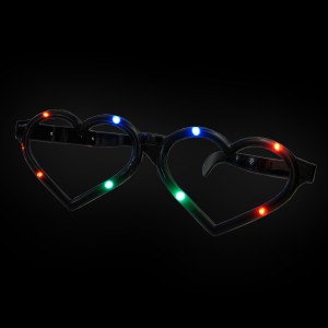 LED Jumbo Heart Glasses "Black"