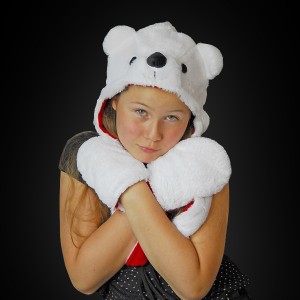 Polarbear Hat "With Scarf and Mittens"