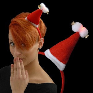Christmas Mini Hat "2 Pompoms/2 Bells"