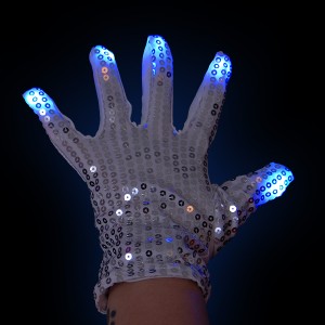 LED Glove Sequin Fingers "Left Hand"