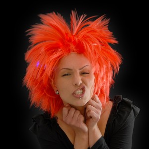 LED Wig Strubby Head "Red"