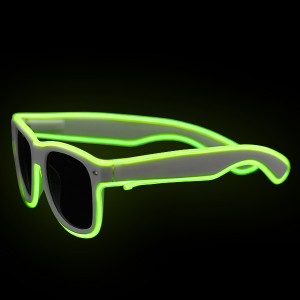 EL Neon Glasses "White Beam Green"
