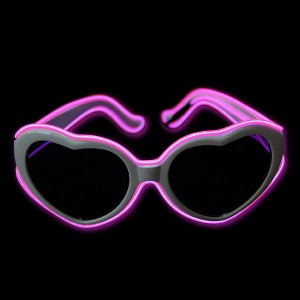 EL Neon Glasses Heart "Pink"