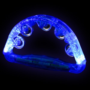 LED Tambourine "Blue Transparent" 180 Degrees