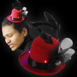 LED Maxi Stovepipe Hat "Marlene Red"