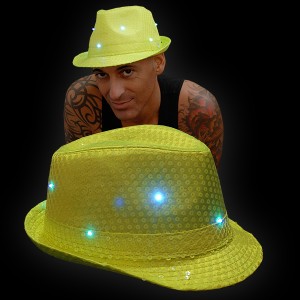LED Sequin Hat "Neon Yellow"