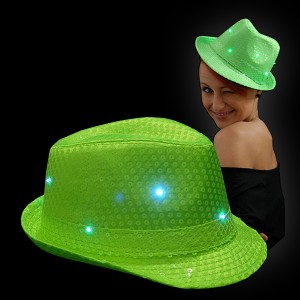 LED Sequin Hat "Neon Green"