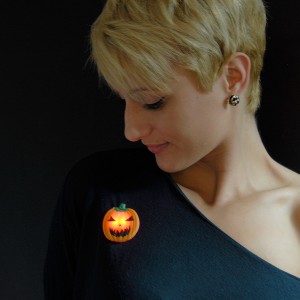 LED Jelly Button "Pumpkin"