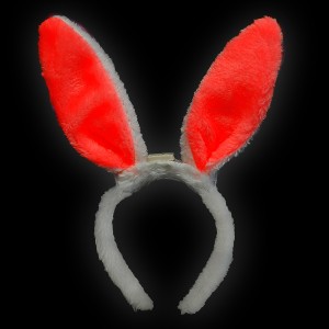 LED Headgear Plush Bunny "Red"